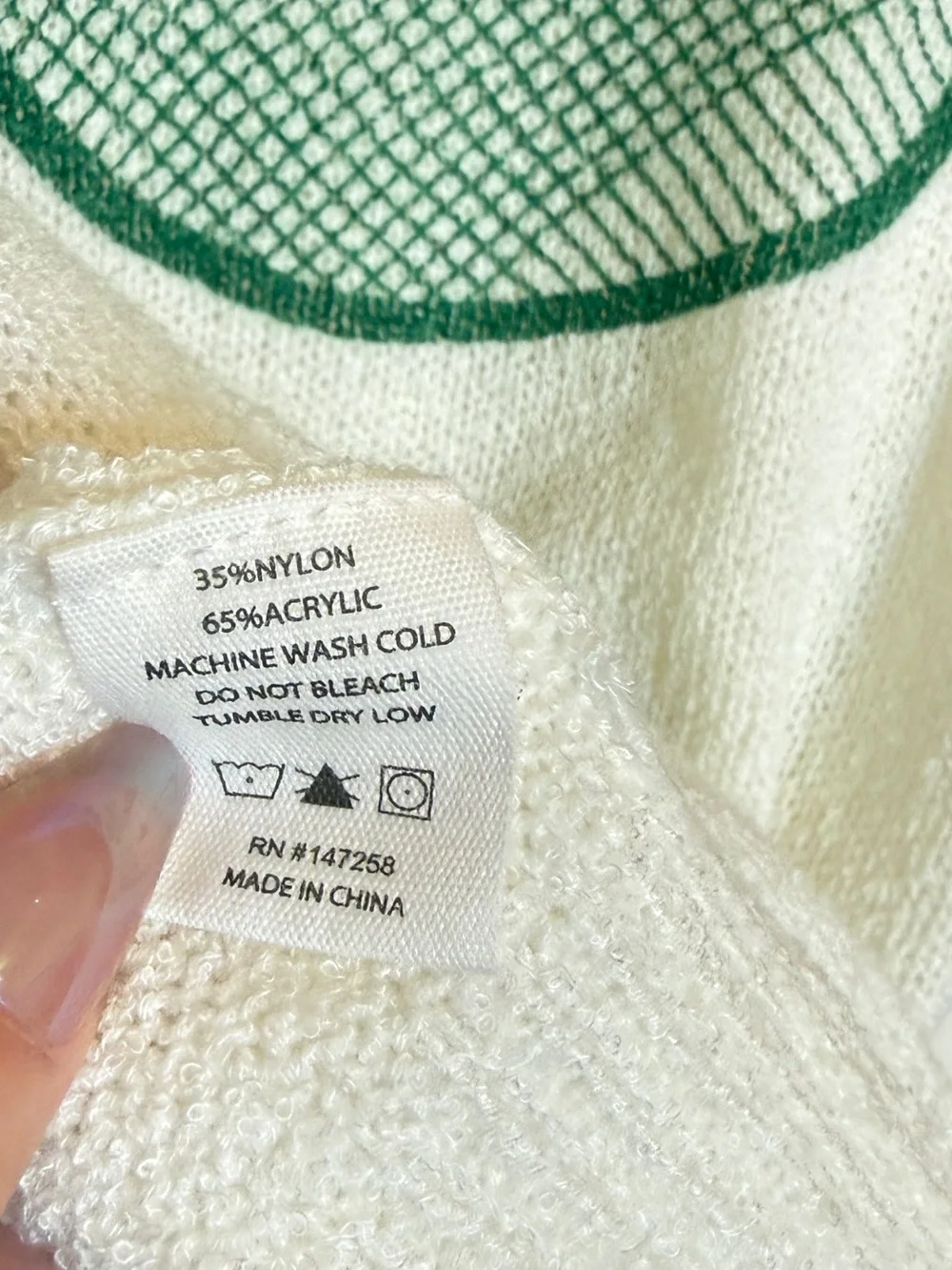 NWT Simply Southern White Sweater with Green Tennis Racket Print - Picture 4 of 4
